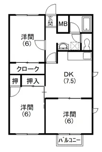 メゾンドふみII【2階】の間取り