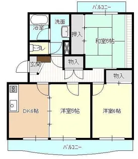 パレス和合【3階】の間取り