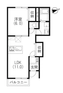 クレフ住吉【101号室】の間取り