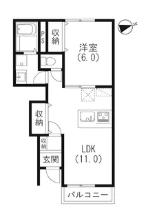 クレフ住吉【102号室】の間取り