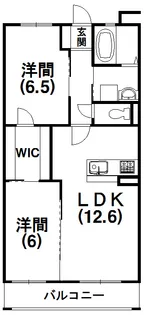グランドール新貝【102号室】の間取り