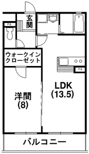 サンライズ布橋【108号室】の間取り