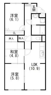 グリーンフラッツ子安【3階】の間取り