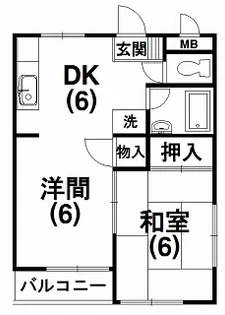 ハイツ魚妻パートI【2階】の間取り