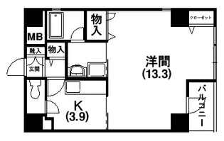 アルベルゴ三松館【303号室】の間取り