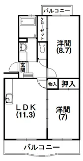 エクセルTSUJI【303号室】の間取り