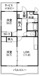 ガーデンロゼ弁天【3階】の間取り