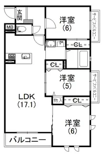 グランエミシス【301号室】の間取り