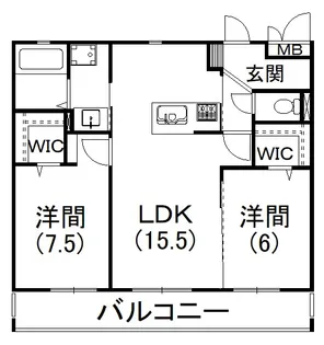 ラプター【102号室】の間取り