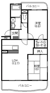 ルミエール高丘【201号室】の間取り
