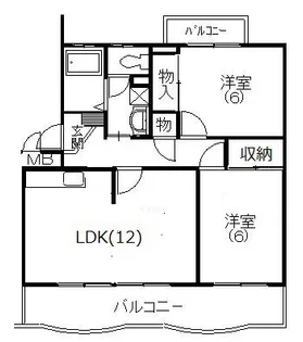 ソレーユ四ツ枝【2階】の間取り