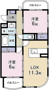 桜台マンション【101号室】の間取り