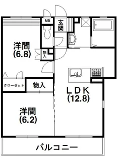 グリシーヌ【203号室】の間取り