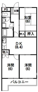 第2マーブルハイツ【1階】の間取り