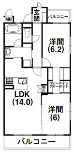 マーブルガーデン【303号室】の間取り