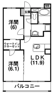 グランドール立野【202号室】の間取り