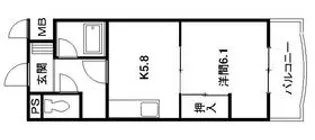 あぷと長坂【2階】の間取り