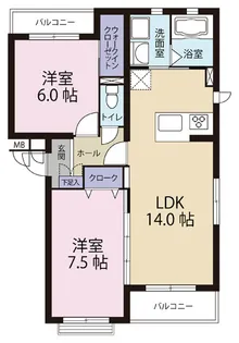 サンライズ【201号室】の間取り