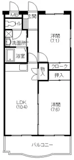 ディアコート布橋【1階】の間取り