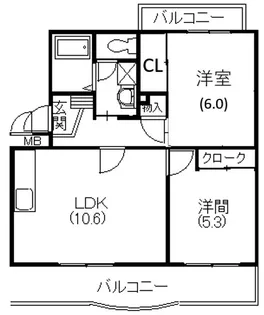 メディオ初生弐番館【2階】の間取り