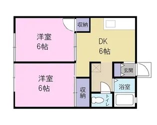 ハウスアイ【2北号室】の間取り