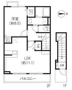 リプル【202号室】の間取り