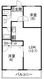 ビューハイツクラタ【6階】の間取り