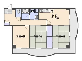 ユーアイビル【504号室】の間取り