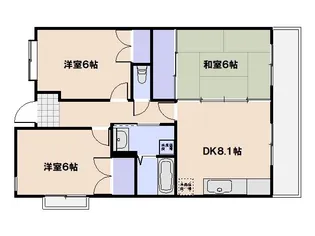オーヂ八幡東【3階】の間取り