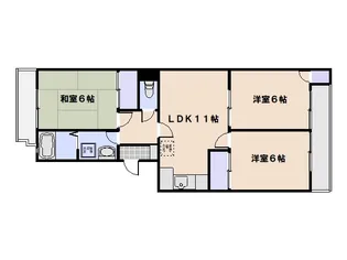 ソレーユ三筋【1階】の間取り