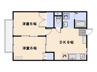 ピュアハウス皆賀【105号室】の間取り
