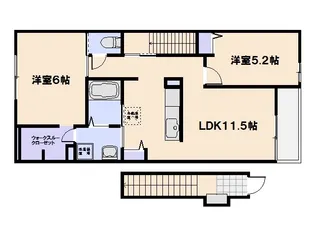 サニーブリーズ五日市観音II【203号室】の間取り