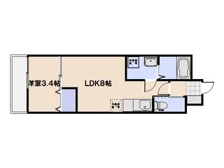 月光五日市壱番館【206号室】の間取り
