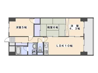 ライオンズマンション楽々園駅前【6階】の間取り