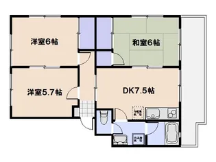 コーポ中州【406号室】の間取り