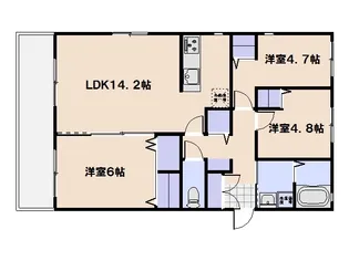 Shangri-La旭園【101号室】の間取り