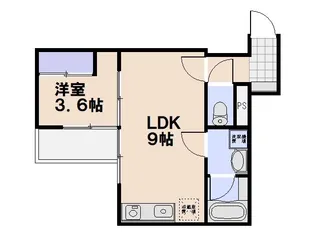 ベルヒルズ天神【2階】の間取り