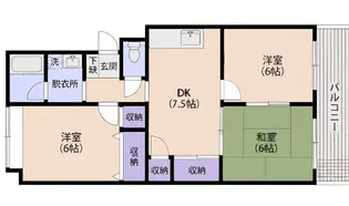 ナナツマチコーポA棟【4階】の間取り