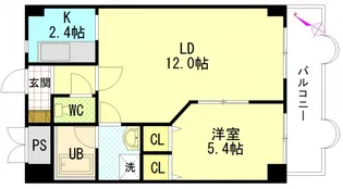 セントラルリバー祇園【0510号室】の間取り
