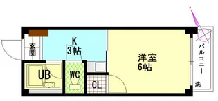 ビレッジ中央【0508号室】の間取り