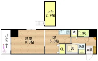 グラビスコート紙屋町【5階】の間取り