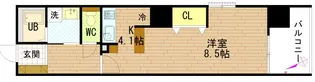 グラビスコート上幟町【0303号室】の間取り