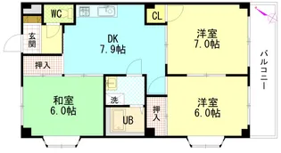 セントラルリバーC棟【2階】の間取り