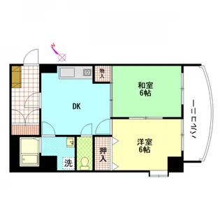 グリーンヴァリィ金光一番館【6階】の間取り