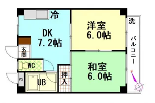 ビレッジ中央【0201号室】の間取り