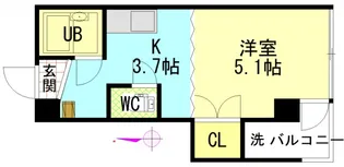 宇品丸八ビル【0502号室】の間取り