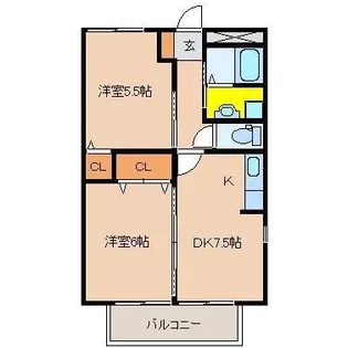 ファミールあおきA棟【203号室】の間取り