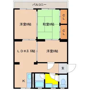 あいらんど檍【202号室】の間取り