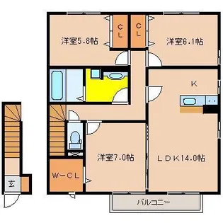 ヴェルティセ【202号室】の間取り