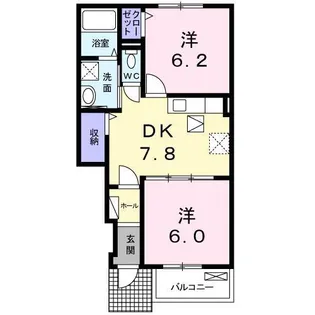 Ocean H・Y Ⅱ【104号室】の間取り